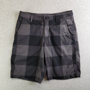 Lululemon Shorts Mens 34 Gray Plaid Kahuna Bermuda Golf Beach Skateboard Grunge